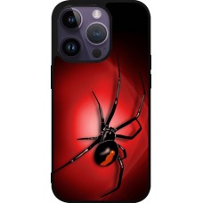 Coque iPhone 15 Pro - Silicone rigide noir Halloween 2023 spider black widow