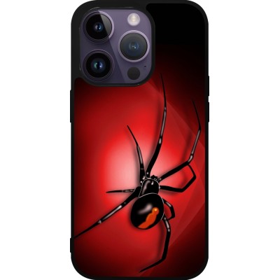 Coque iPhone 15 Pro - Silicone rigide noir Halloween 2023 spider black widow