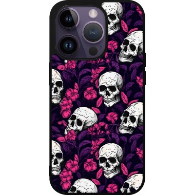 Coque iPhone 15 Pro - Silicone rigide noir Halloween 2024 romantic skulls