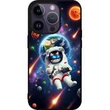 Coque iPhone 15 Pro - Silicone rigide noir VR SpaceCat Odyssey