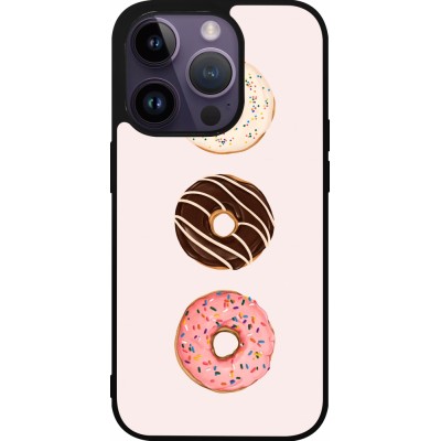 Coque iPhone 15 Pro - Silicone rigide noir Spring 23 donuts