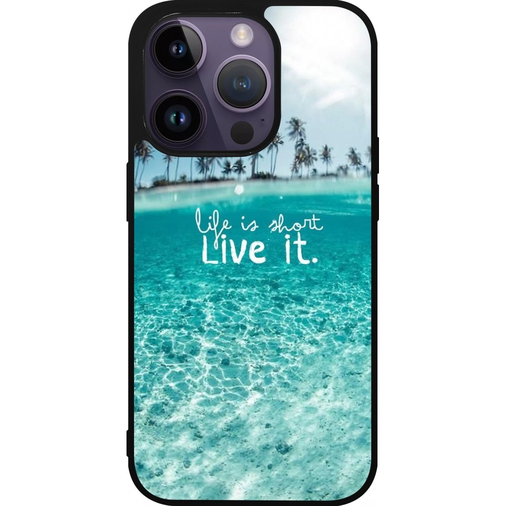 Coque iPhone 15 Pro - Silicone rigide noir Summer 18 24