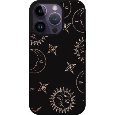 Coque iPhone 15 Pro - Silicone rigide noir Suns and Moons