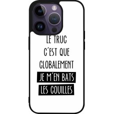 Coque iPhone 15 Pro - Silicone rigide noir Le truc globalement bats les couilles