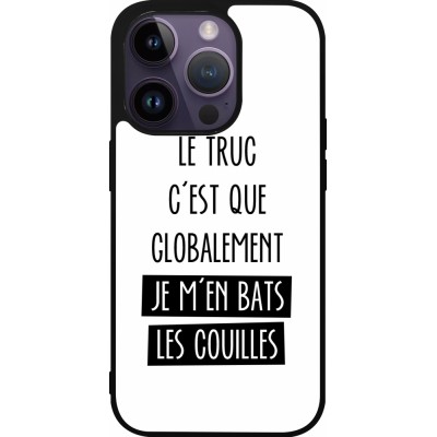 Coque iPhone 15 Pro - Silicone rigide noir Le truc globalement bats les couilles