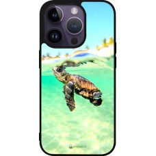 Coque iPhone 15 Pro - Silicone rigide noir Turtle Underwater