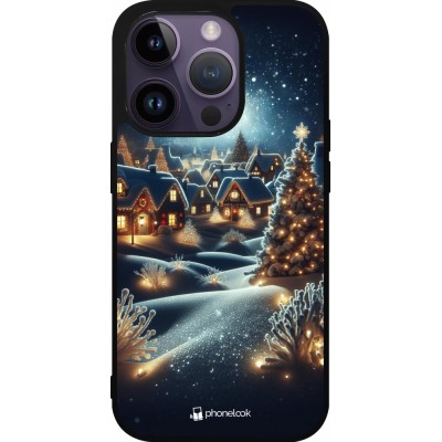 Coque iPhone 15 Pro - Silicone rigide noir Noël 2023 Christmas is Coming