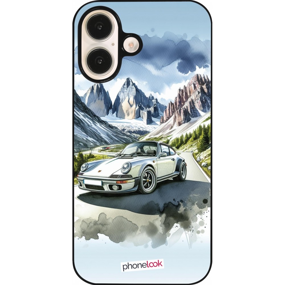 iPhone 16 Case Hülle - Porsche 911 Berg Aquarell