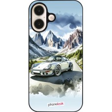 iPhone 16 Case Hülle - Porsche 911 Berg Aquarell