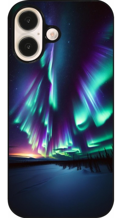 Coque iPhone 16 - Aurore Boréale Étincelante