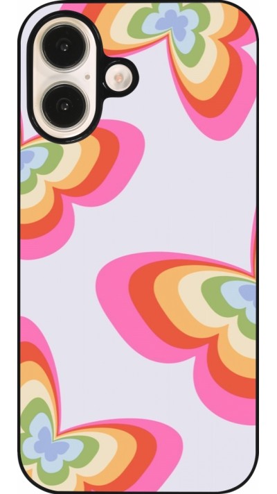 Coque iPhone 16 - Easter 2024 rainbow butterflies