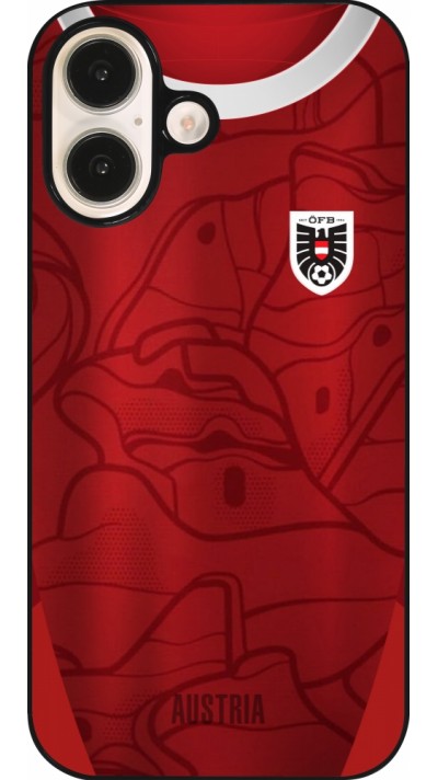 Coque iPhone 16 - Maillot de football Autriche personnalisable