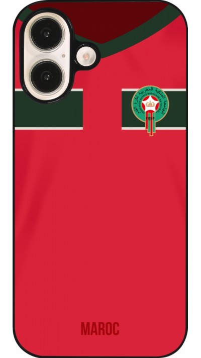 Coque iPhone 16 - Maillot de football Maroc 2022 personnalisable