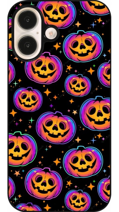 Coque iPhone 16 - Halloween 2024 rainbow pumpkins