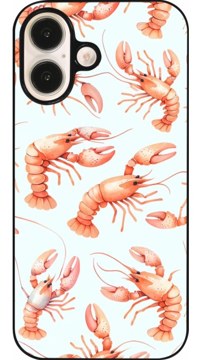 Coque iPhone 16 - Pattern de homards pastels