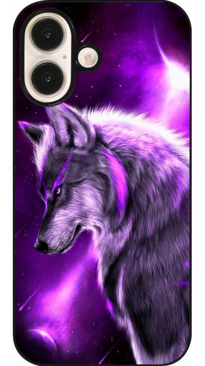 Coque iPhone 16 - Purple Sky Wolf