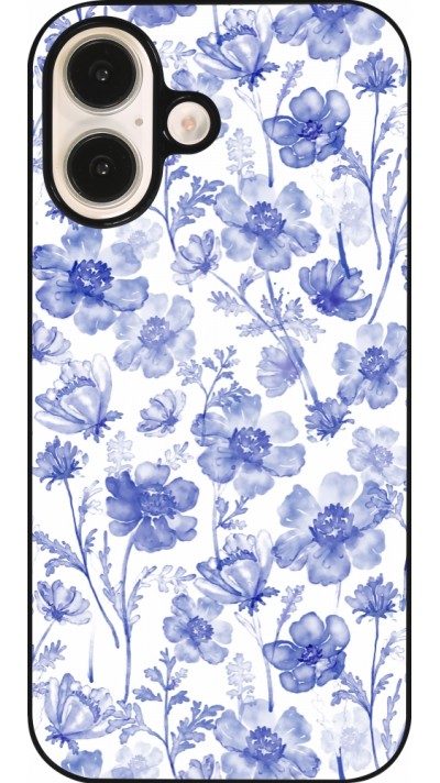 Coque iPhone 16 - Spring 23 watercolor blue flowers