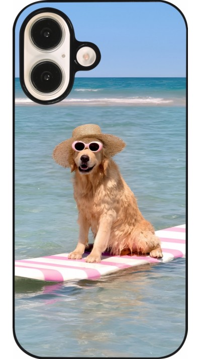 Coque iPhone 16 - Summer Dog on Paddle