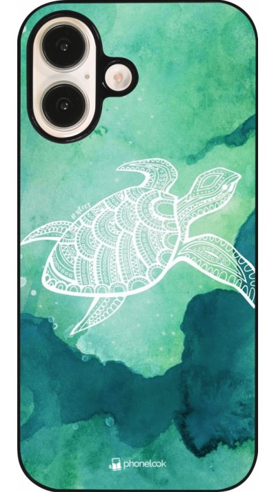 Coque iPhone 16 - Turtle Aztec Watercolor