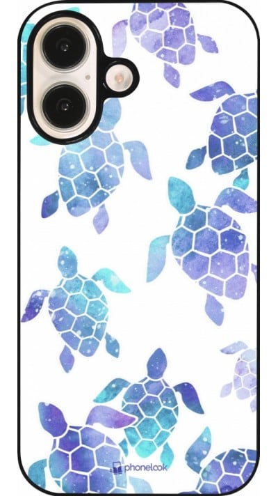 Coque iPhone 16 - Turtles pattern watercolor