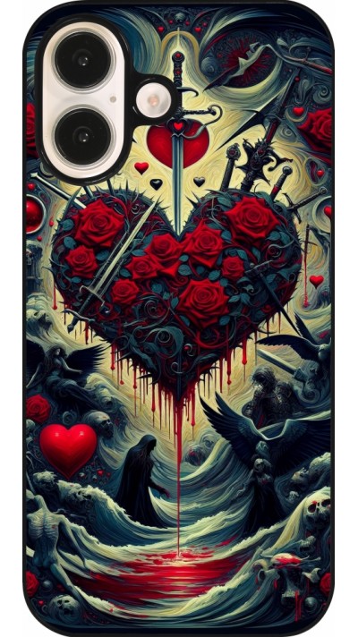 Coque iPhone 16 - Dark Love Coeur Sang