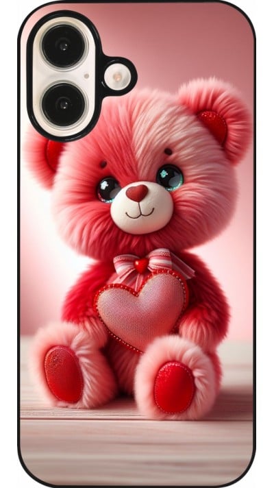 Coque iPhone 16 - Valentine 2024 Ourson rose