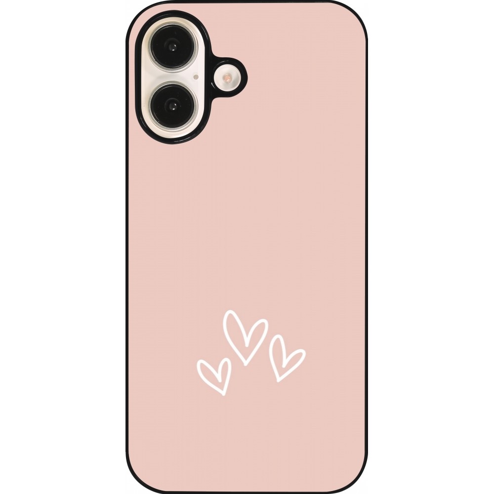 iPhone 16 Case Hülle - Valentine 2023 three minimalist hearts