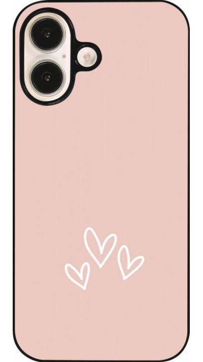 Coque iPhone 16 - Valentine 2023 three minimalist hearts