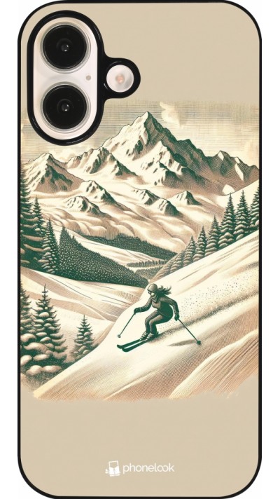 Coque iPhone 16 - Vintage Ski Mountain