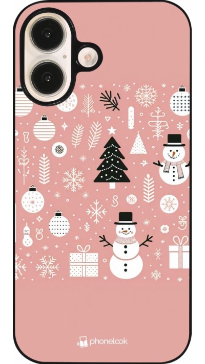 iPhone 16 Case Hülle - Weihnachten 2024 Rose Schneemann Weihnachten