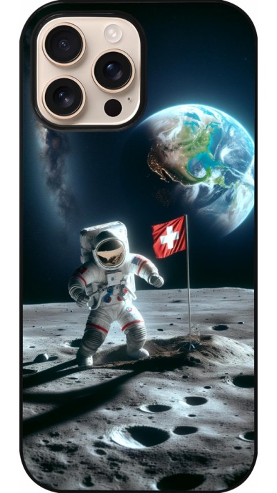 Coque iPhone 16 Pro Max - Astro Suisse sur lune