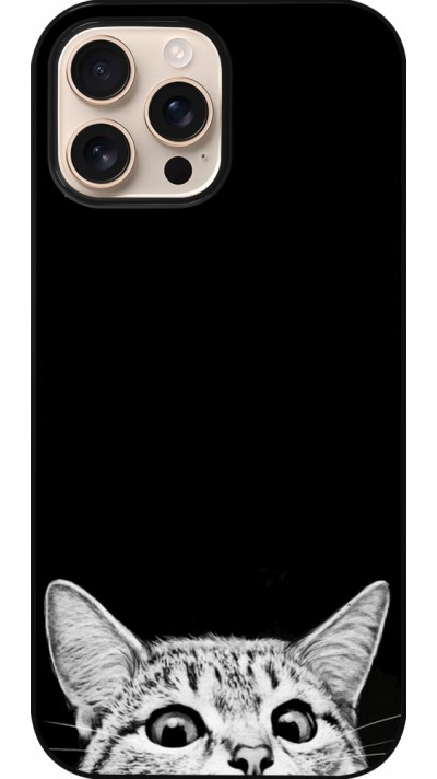 Coque iPhone 16 Pro Max - Cat Looking Up Black