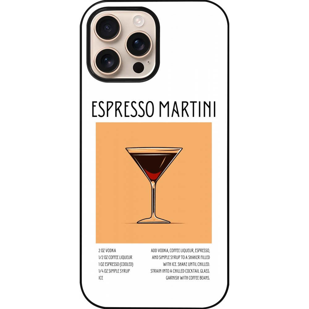 iPhone 16 Pro Max Case Hülle - Cocktail Rezept Espresso Martini