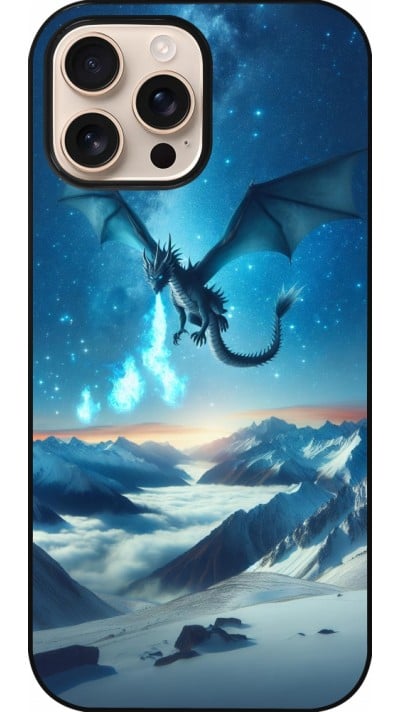 Coque iPhone 16 Pro Max - Dragon nocturne montagne