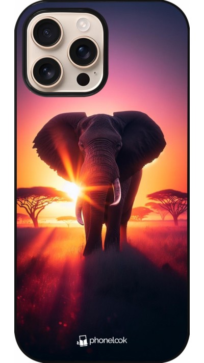 Coque iPhone 16 Pro Max - Elephant Sunrise Beauty