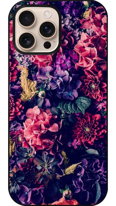 Coque iPhone 16 Pro Max - Flowers Dark