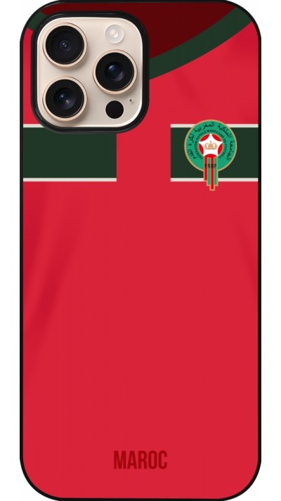 Coque iPhone 16 Pro Max - Maillot de football Maroc 2022 personnalisable