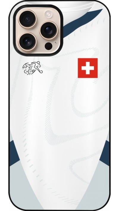 Coque iPhone 16 Pro Max - Maillot de football Suisse Extérieur personnalisable