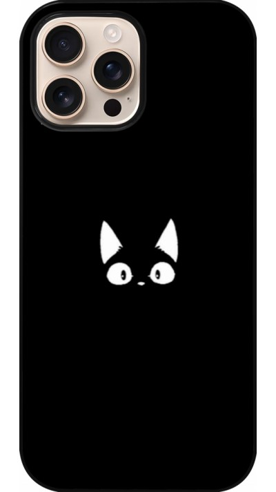 Coque iPhone 16 Pro Max - Funny cat on black