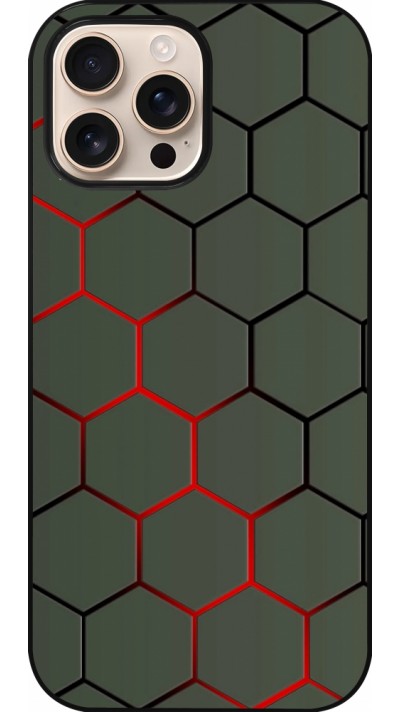 Coque iPhone 16 Pro Max - Geometric Line red