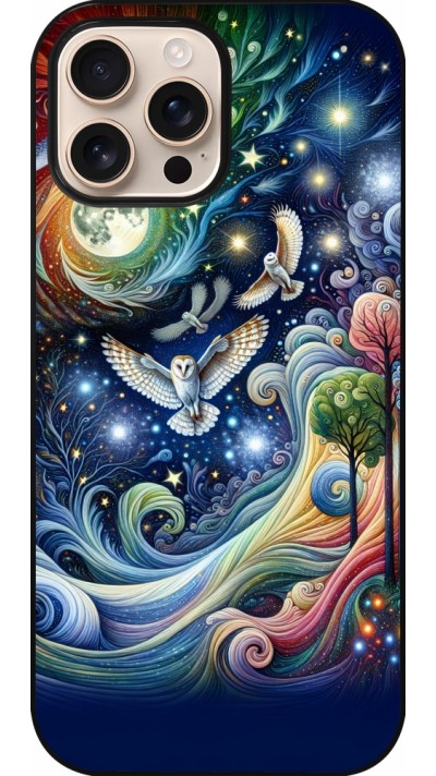 Coque iPhone 16 Pro Max - hibou volant floral