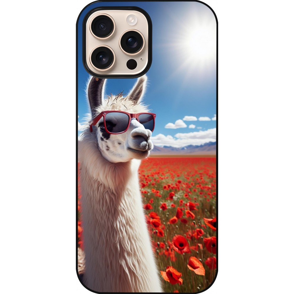 Coque iPhone 16 Pro Max - Lama Chic en Coquelicot