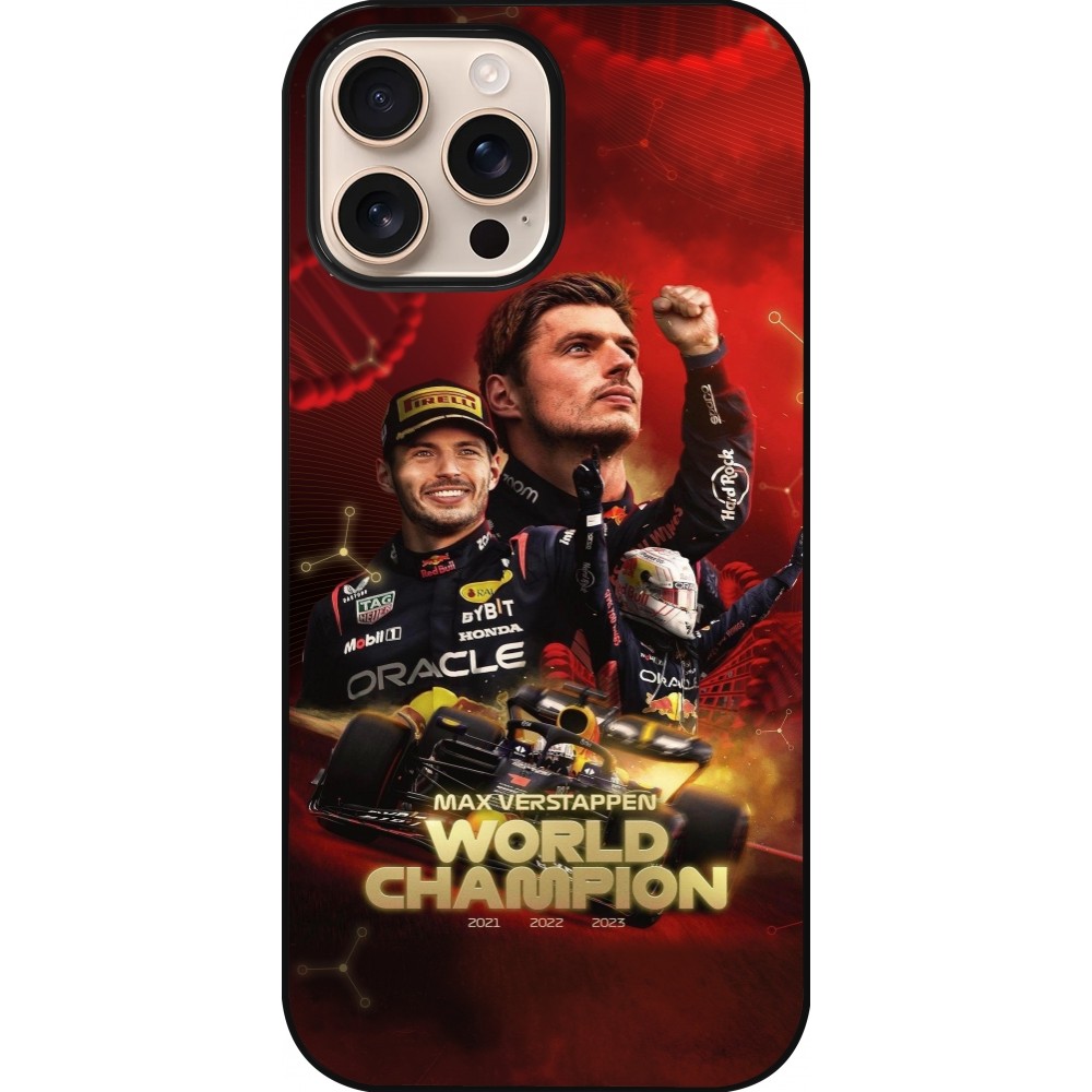 Coque iPhone 16 Pro Max - Max Verstappen Champion 2023