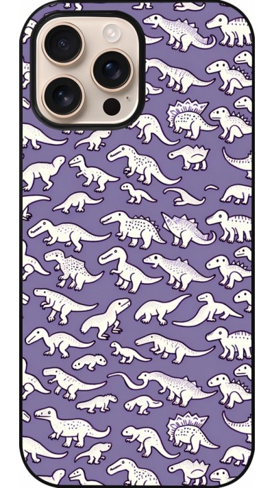 Coque iPhone 16 Pro Max - Mini dino pattern violet