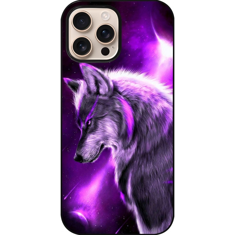 iPhone 16 Pro Max Case Hülle - Purple Sky Wolf