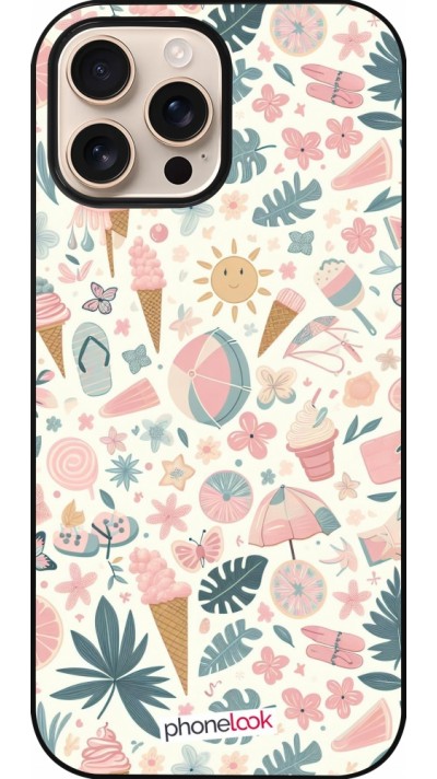 iPhone 16 Pro Max Case Hülle - Sommer Pink Muster