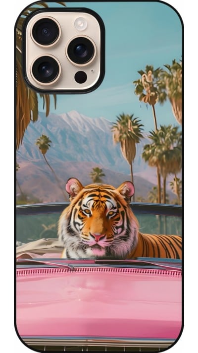 iPhone 16 Pro Max Case Hülle - Tiger Auto rosa