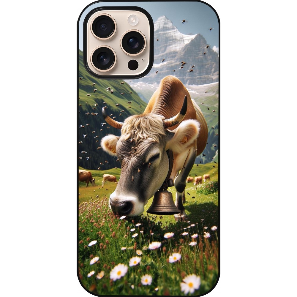 Coque iPhone 16 Pro Max - Vache montagne Valais