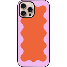 Coque iPhone 16 Pro Max - Wavy Rectangle Orange Pink