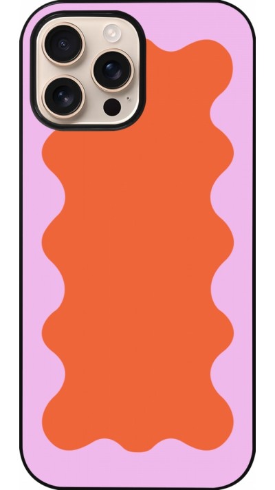 Coque iPhone 16 Pro Max - Wavy Rectangle Orange Pink